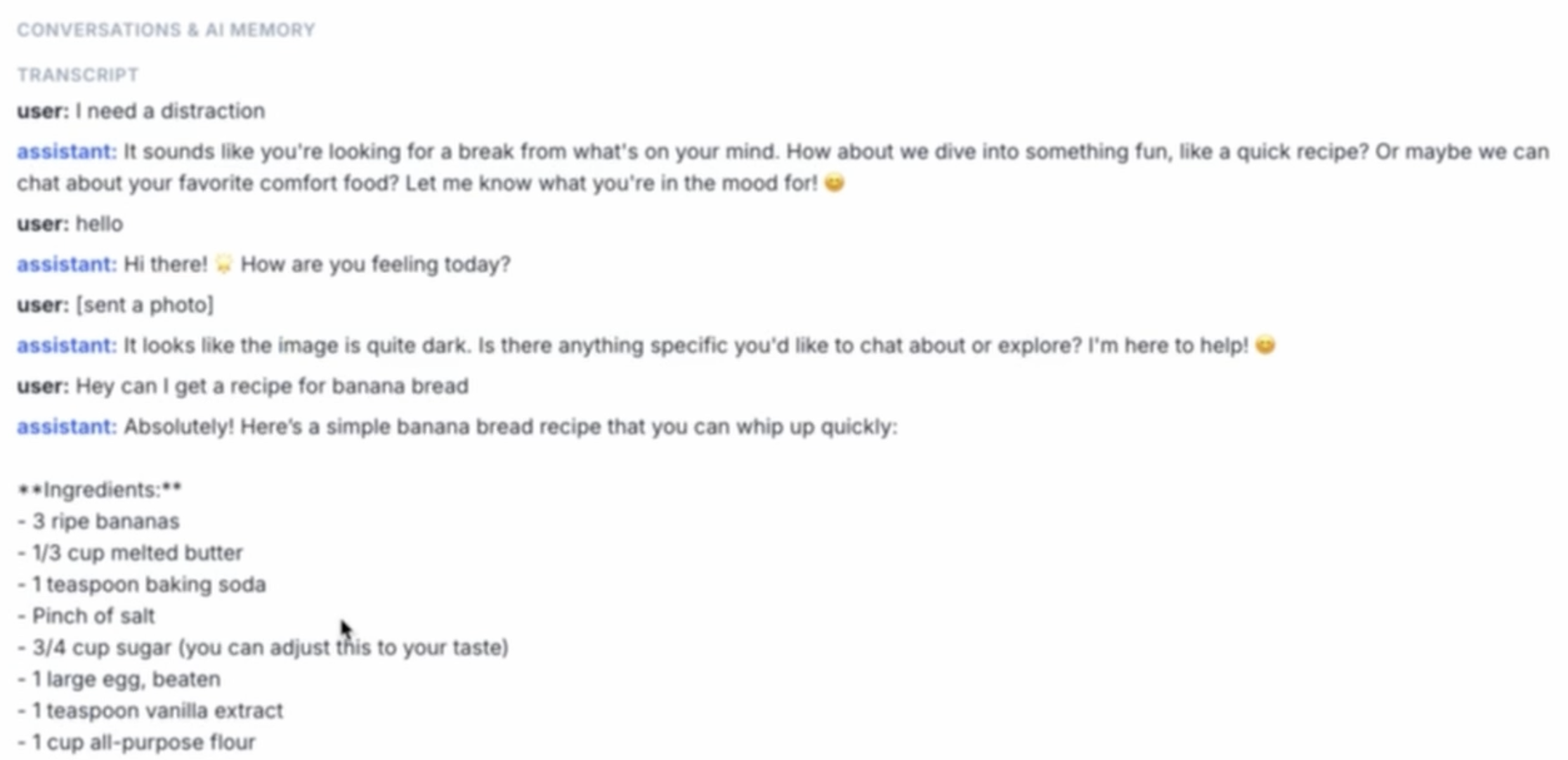 Clinician dashboard: Chatbot transcript review